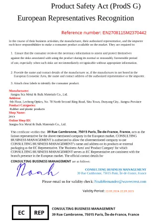 product safety act prods g european representatives recognition